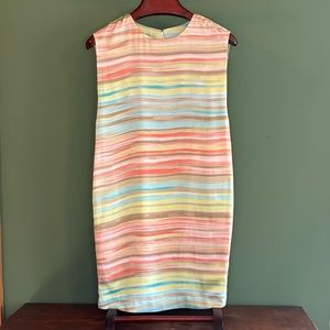 ANNE KLEIN: Silk Sleeveless Shift Dress